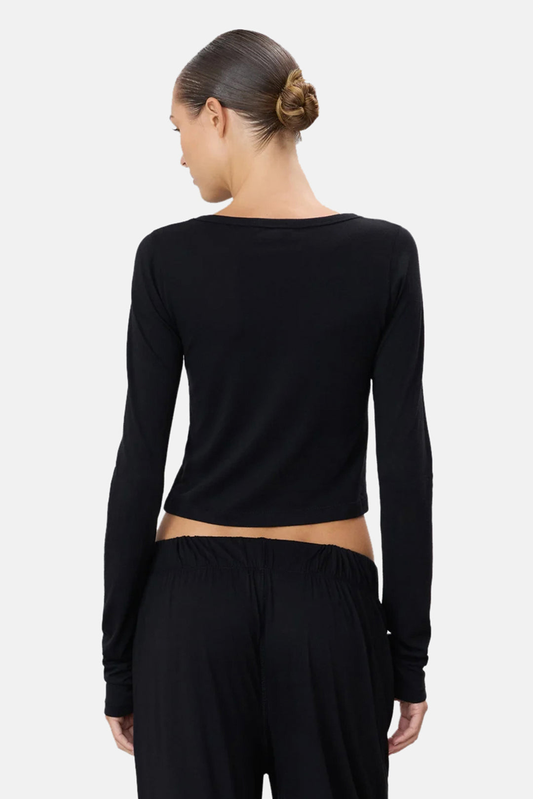 Long Sleeve Baby Tee Black