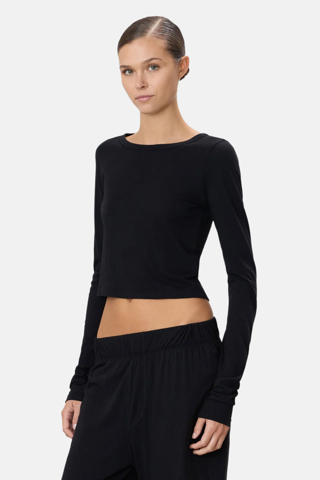 Long Sleeve Baby Tee Black