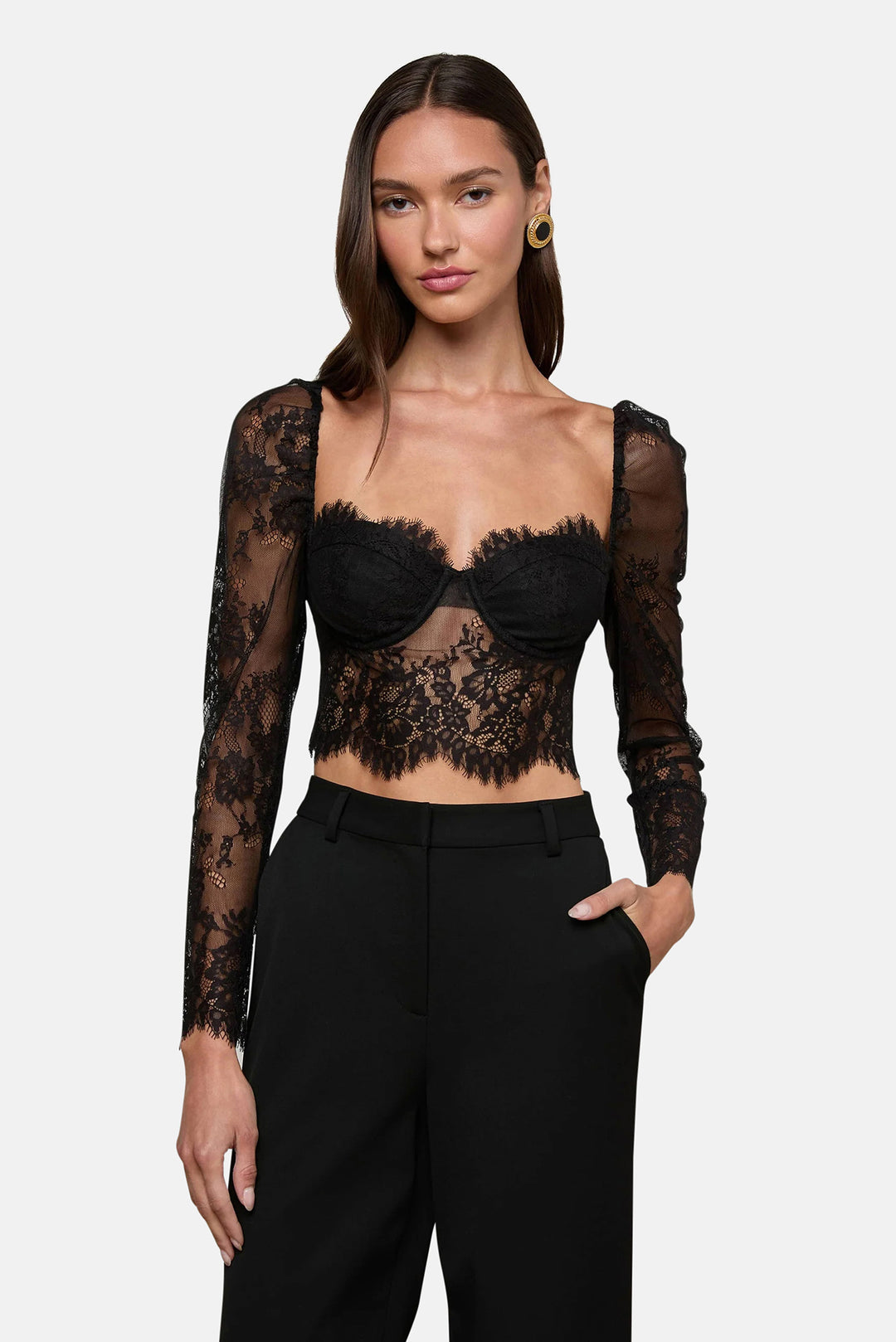 Lori Lace Bustier Top Black