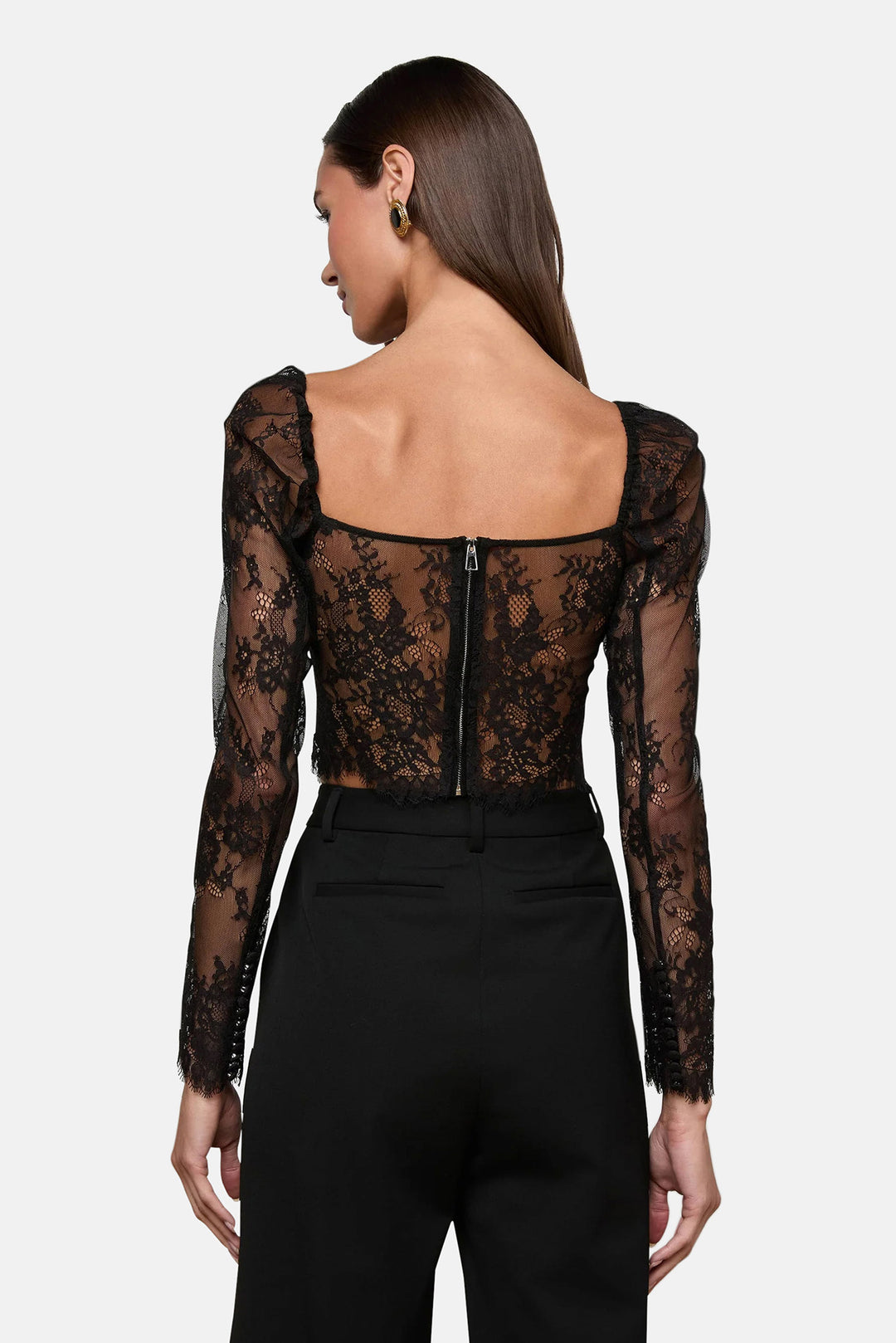 Lori Lace Bustier Top Black