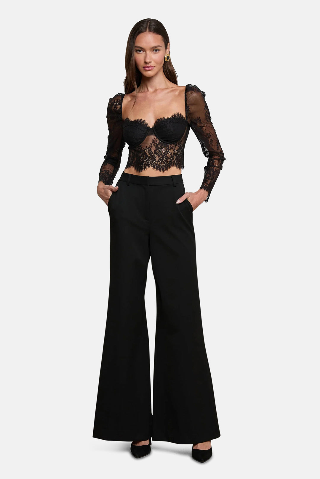 Lori Lace Bustier Top Black