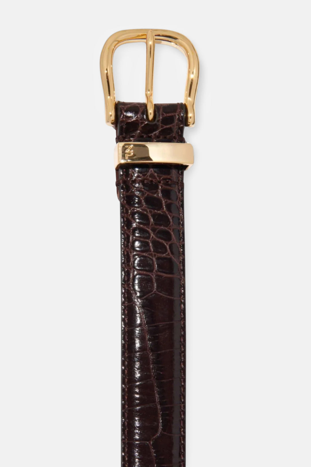 Louise Belt Dark Brown w/ Shiny Brass Buckle