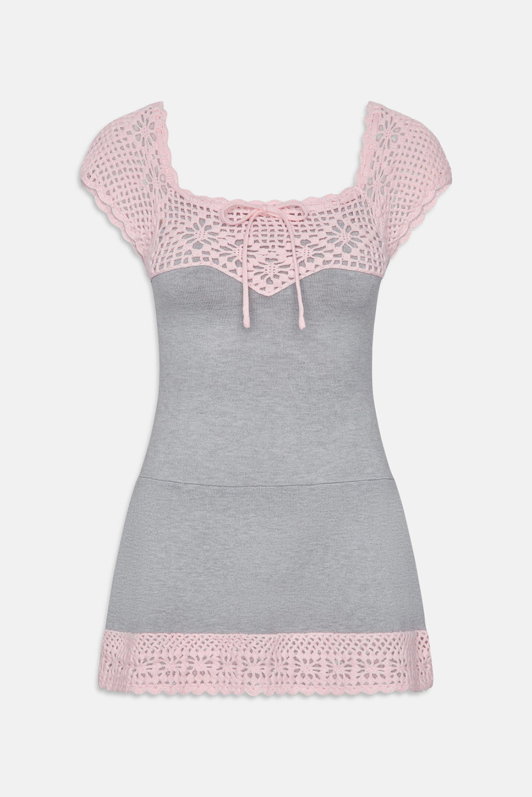 Lover Crochet Knit Mini Dress Pink Flora