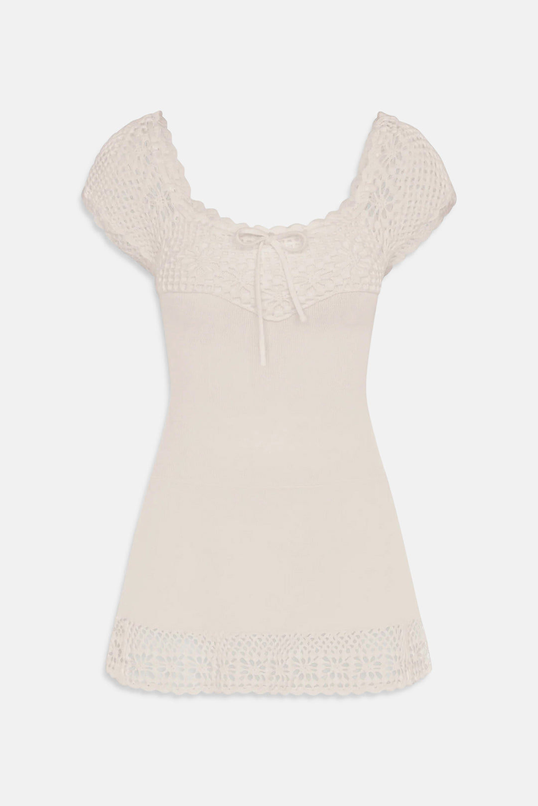 Lover Crochet Knit Mini Dress White