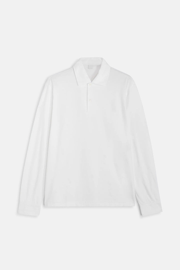 Luigi Cotton Jersey Polo Shirt White