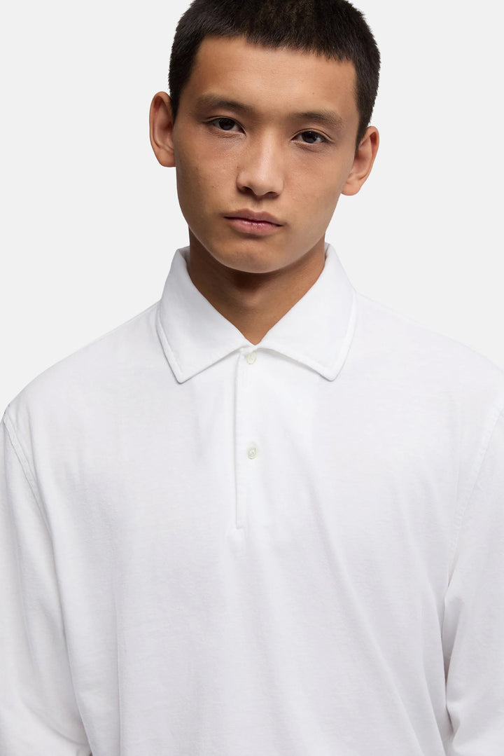 Luigi Cotton Jersey Polo Shirt White