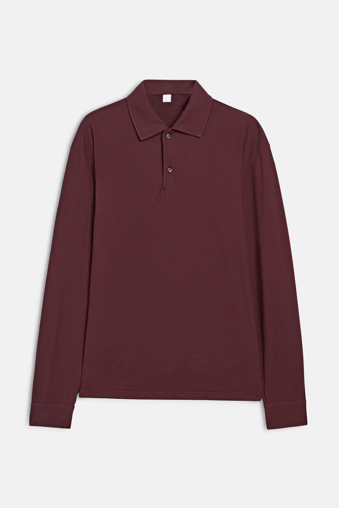 Luigi Long-Sleeved Polo Shirt in Cotton Jersey Barbera