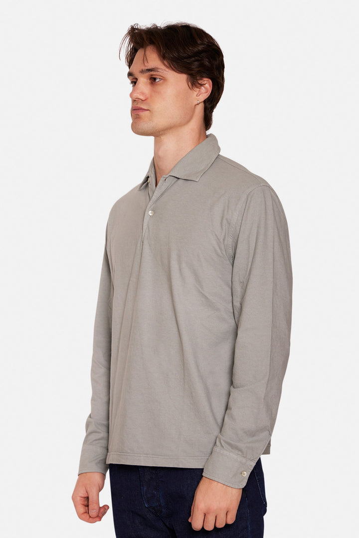 Luigi Long Sleeve Jersey Polo Soft Sage