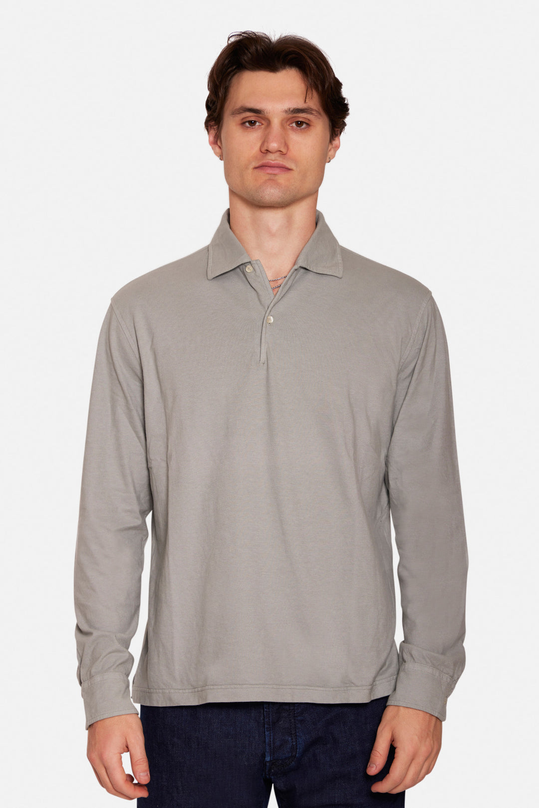 Luigi Long Sleeve Jersey Polo Soft Sage