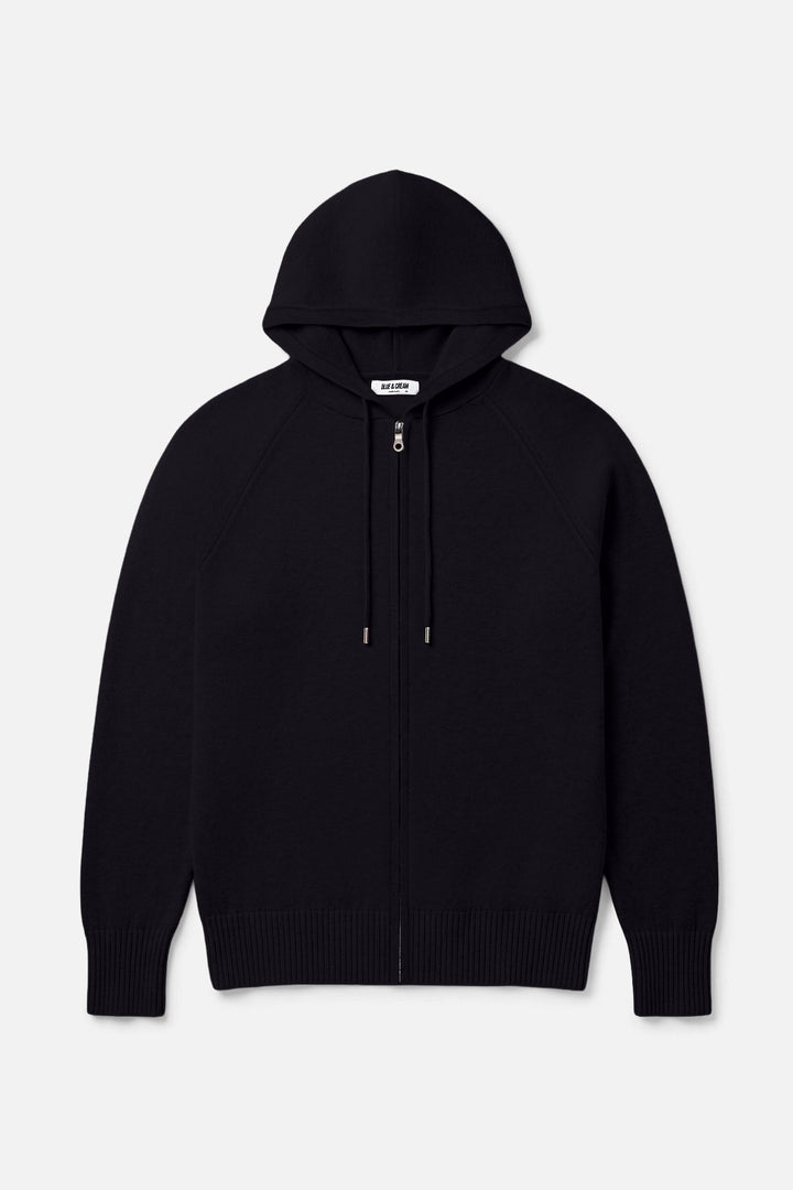 Luke Zip Hoodie Black Lead