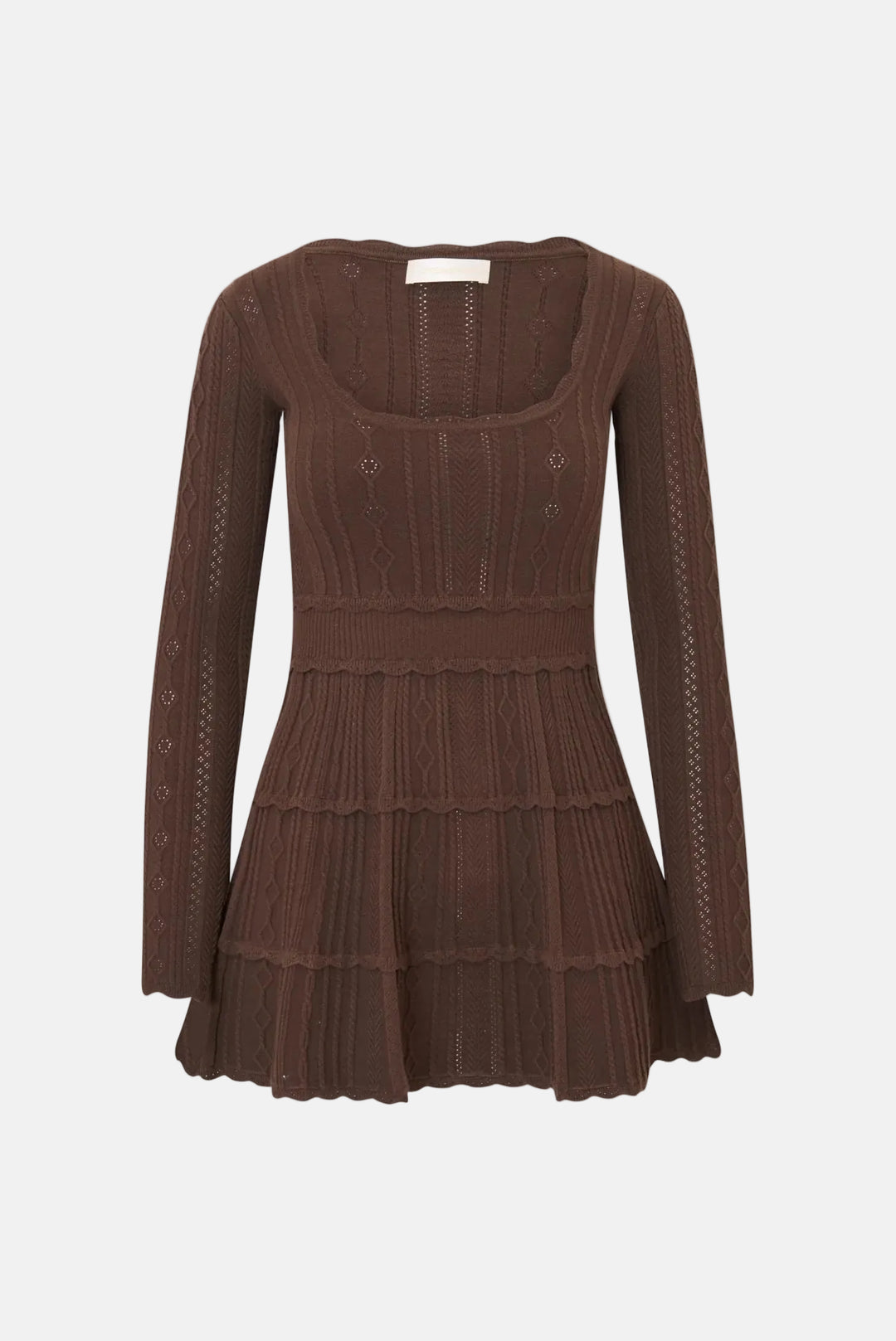 Lunelle Stretch Pointelle Mini Dress Campfire Cacao