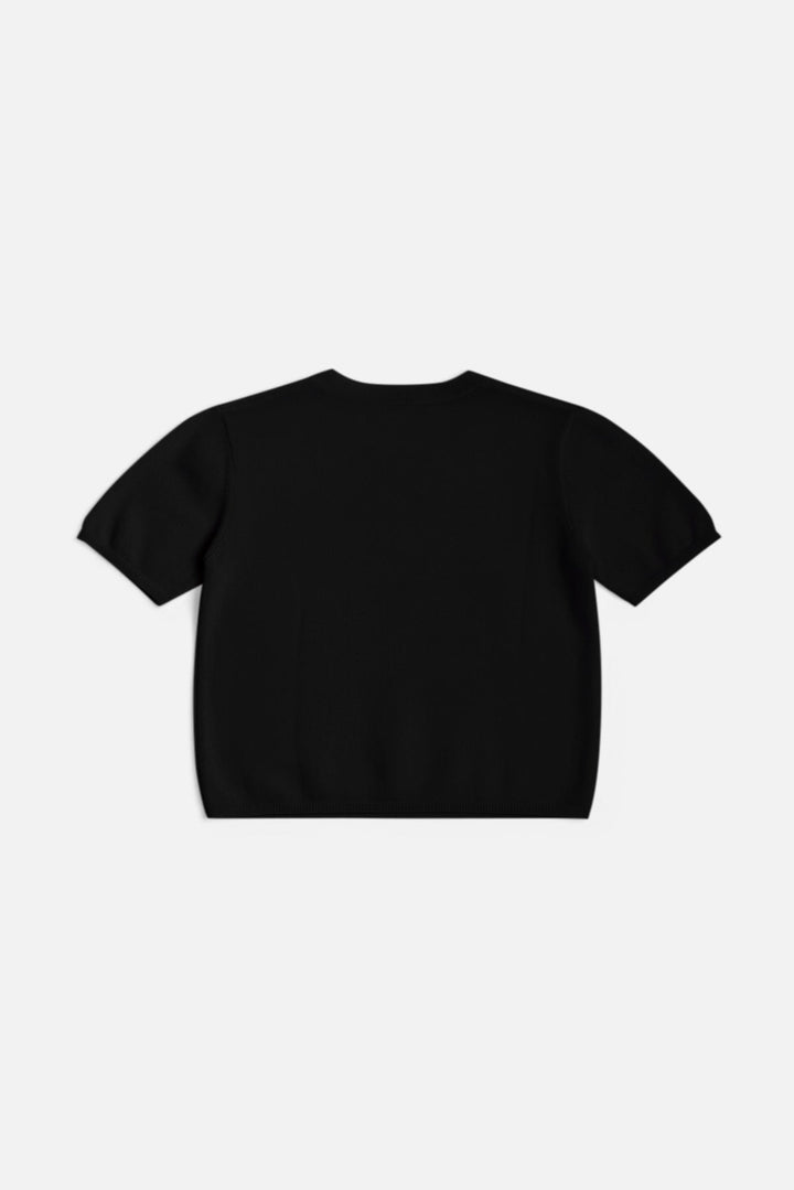 Bella Cashmere Short Sleeve Tee Black