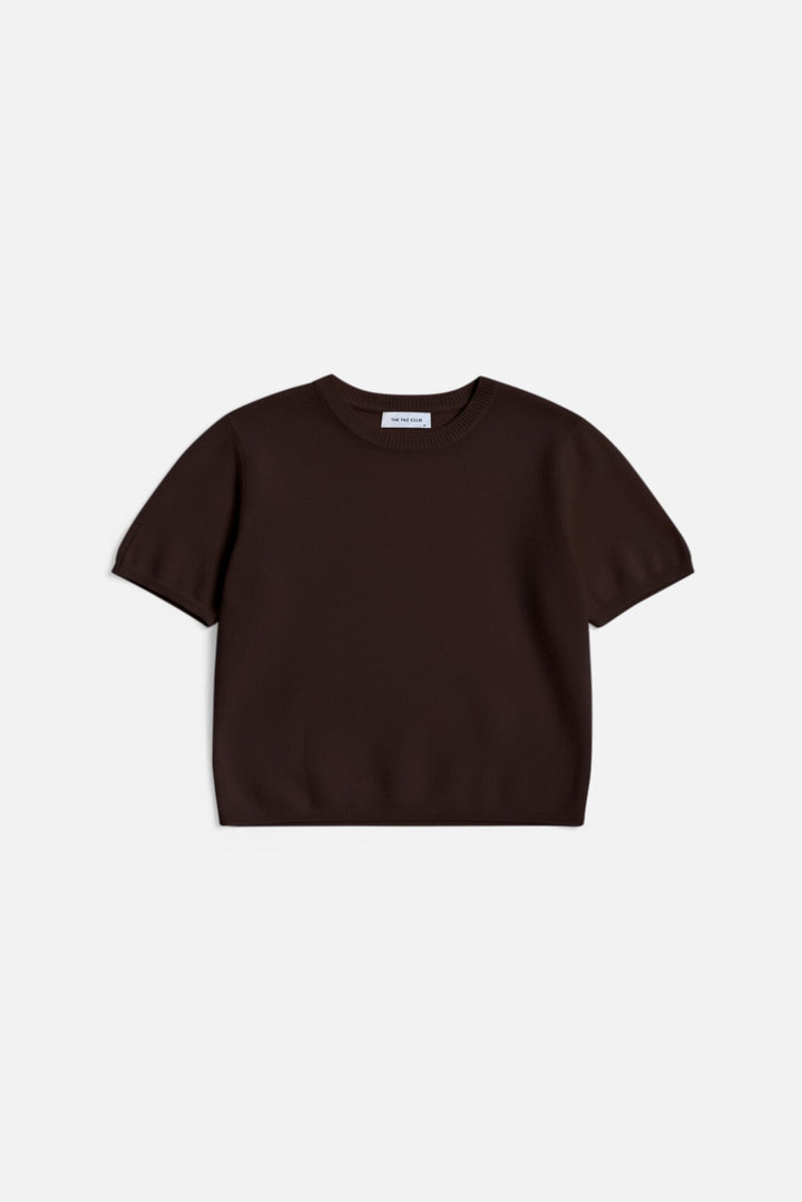 Bella Cashmere Short Sleeve Tee Brown