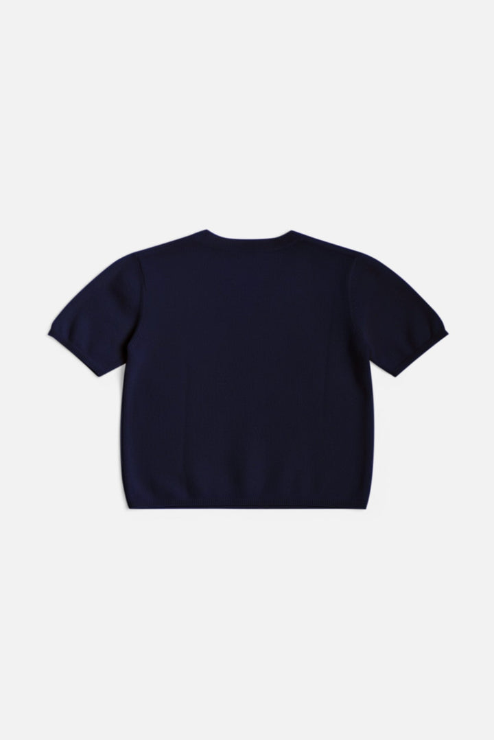 Bella Cashmere Short Sleeve Tee Navy