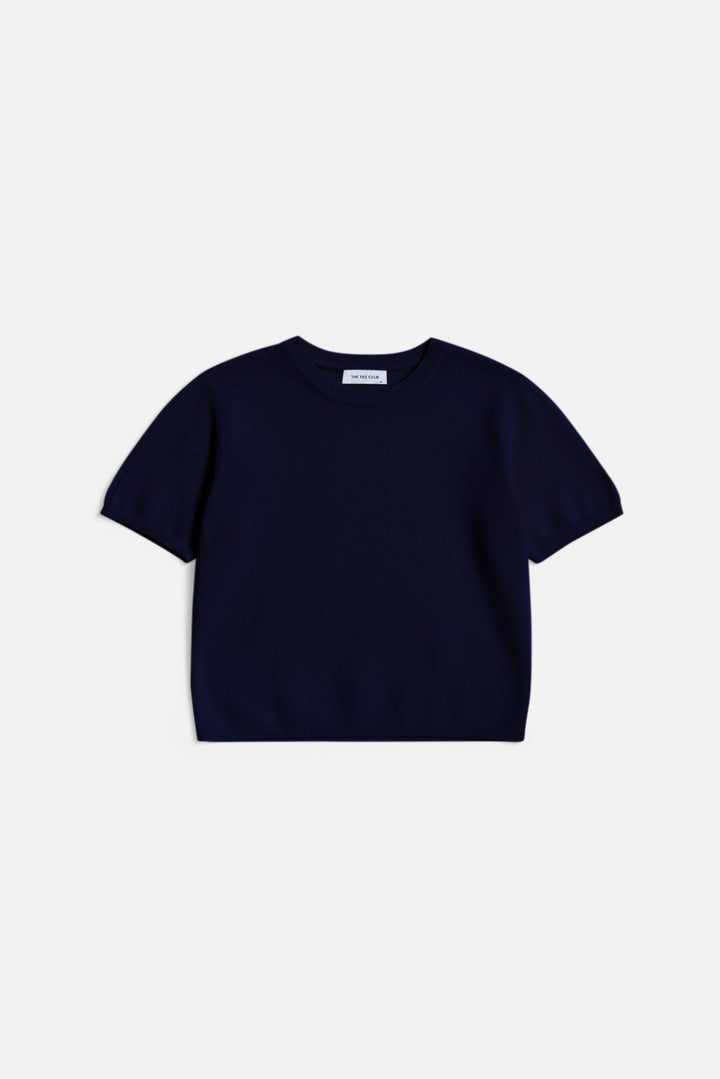 Bella Cashmere Short Sleeve Tee Navy