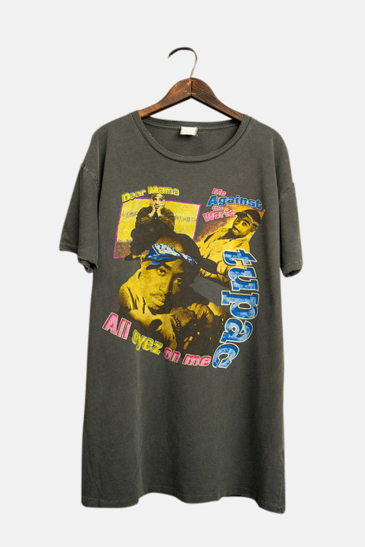 Tupac Oversized Tee Dress Dusk