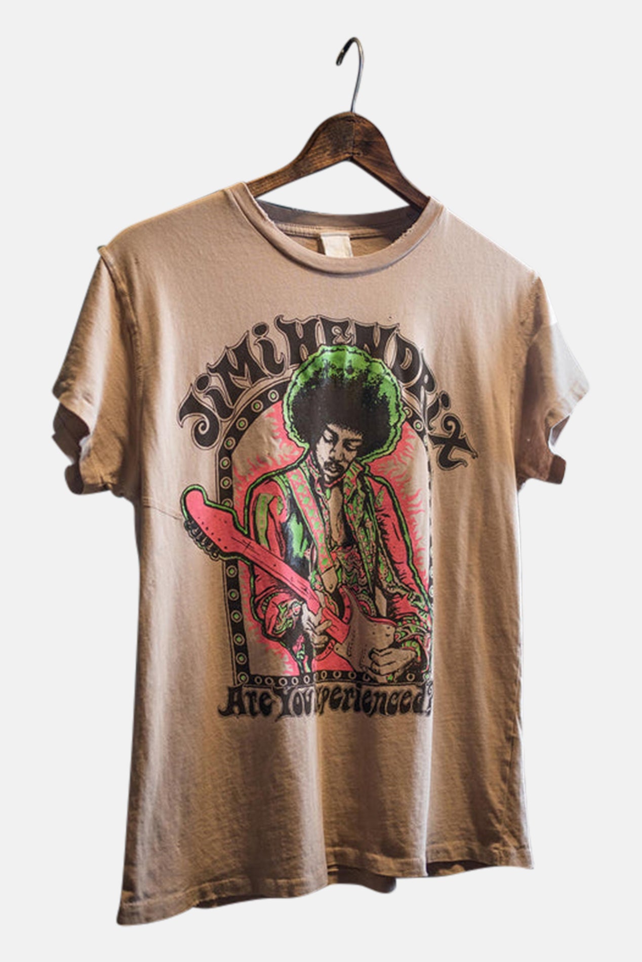 Jimi Hendrix Fire Tee Taupe – blueandcream