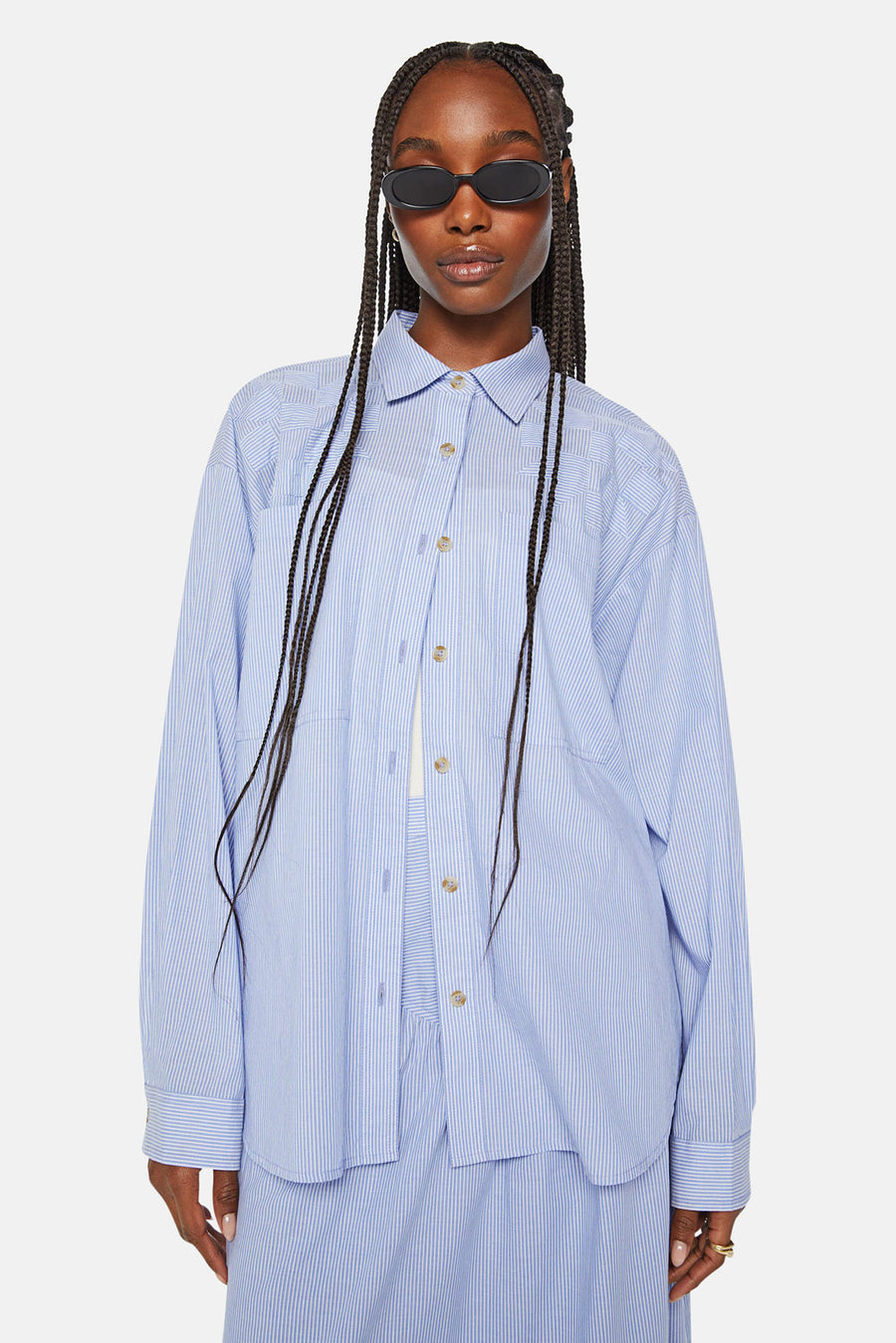 The Roomie Pocket Button Down Chalet Stripe