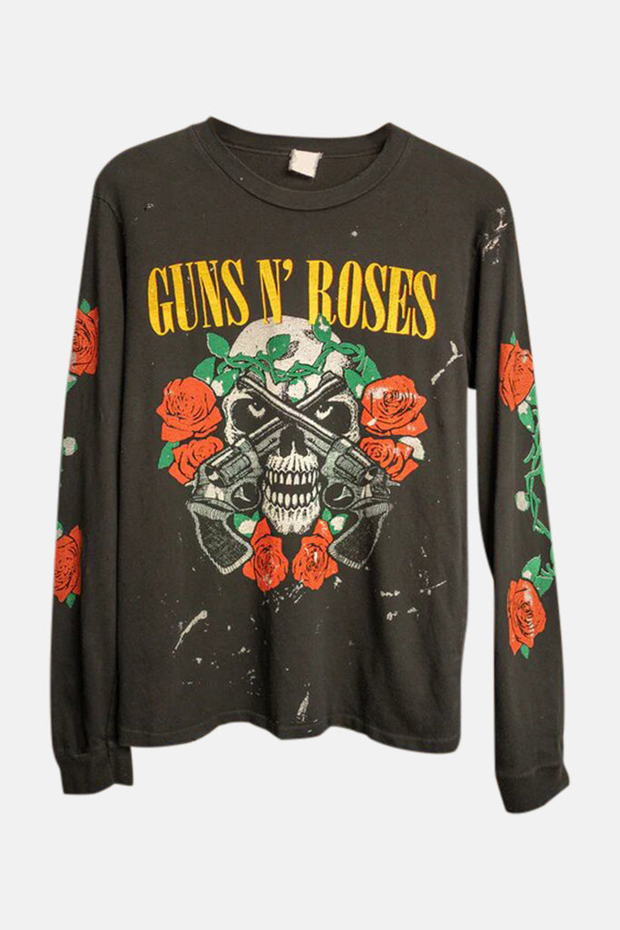 Guns N' Roses N' Long Sleeve Coal Pigment – blueandcream