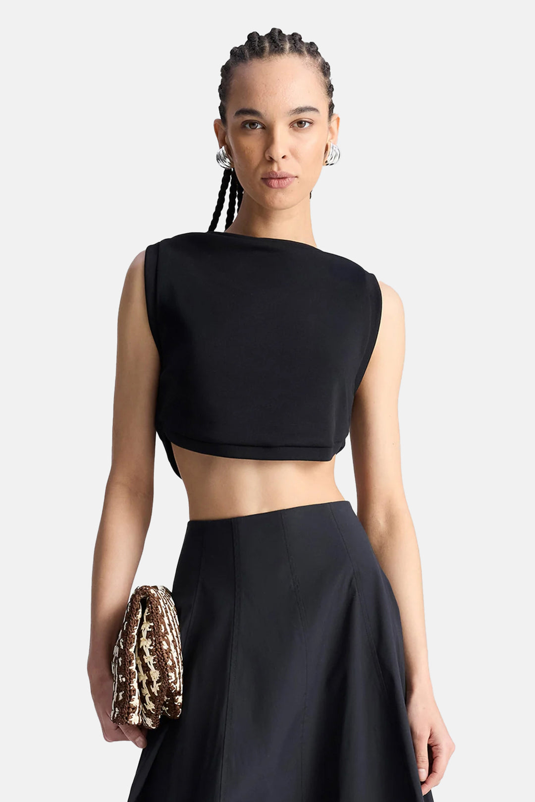 Mae Cropped Tank Black
