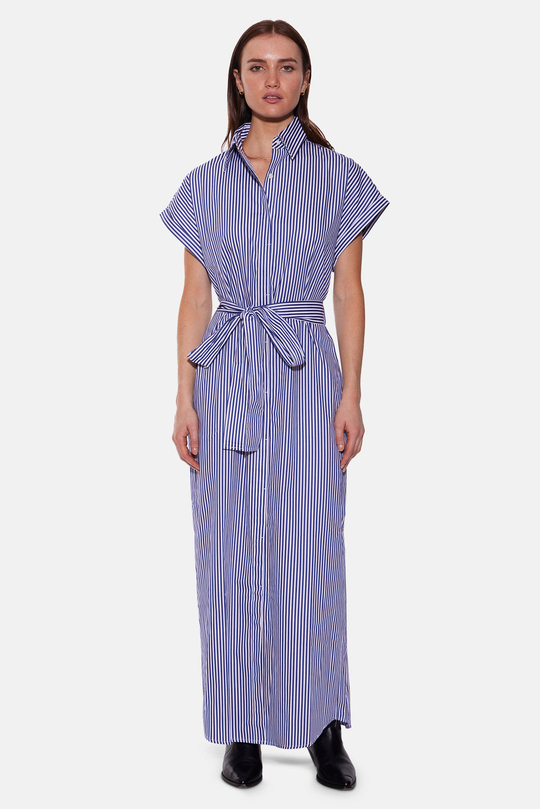 Maidstone Maxi Shirt Dress Navy/White Stripe