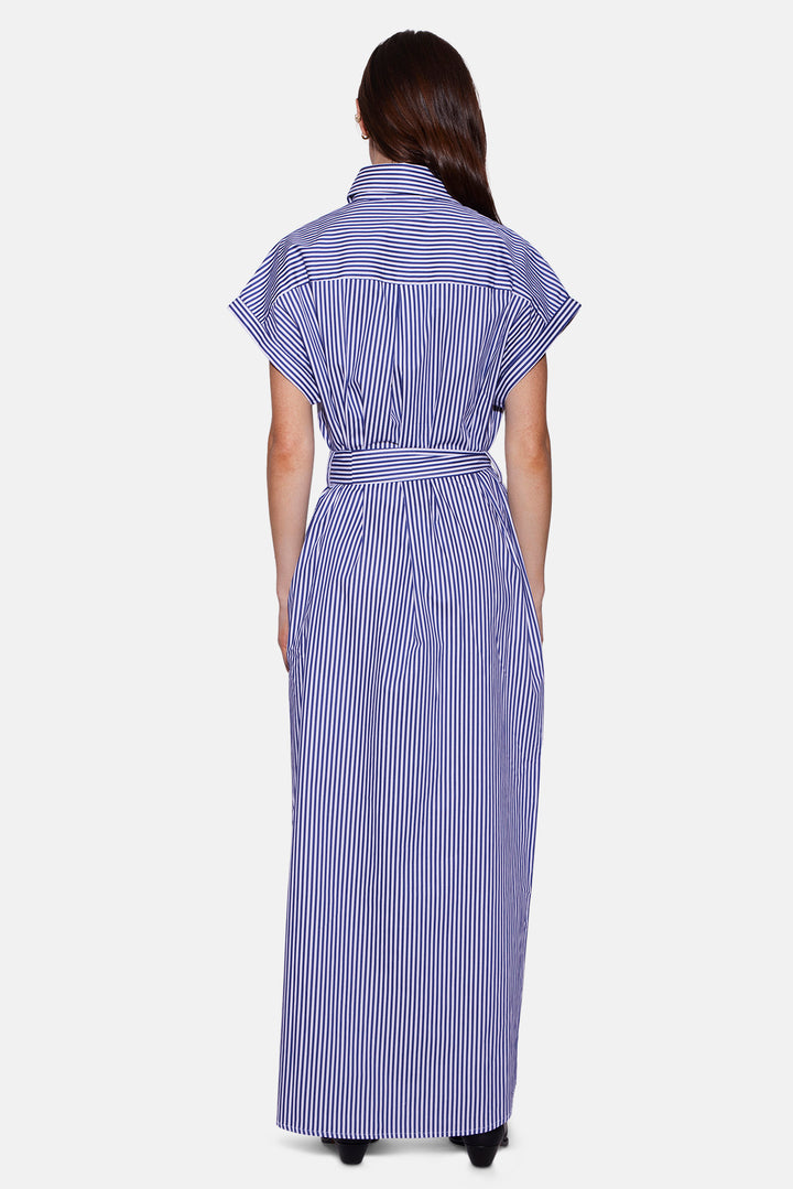 Maidstone Maxi Shirt Dress Navy/White Stripe