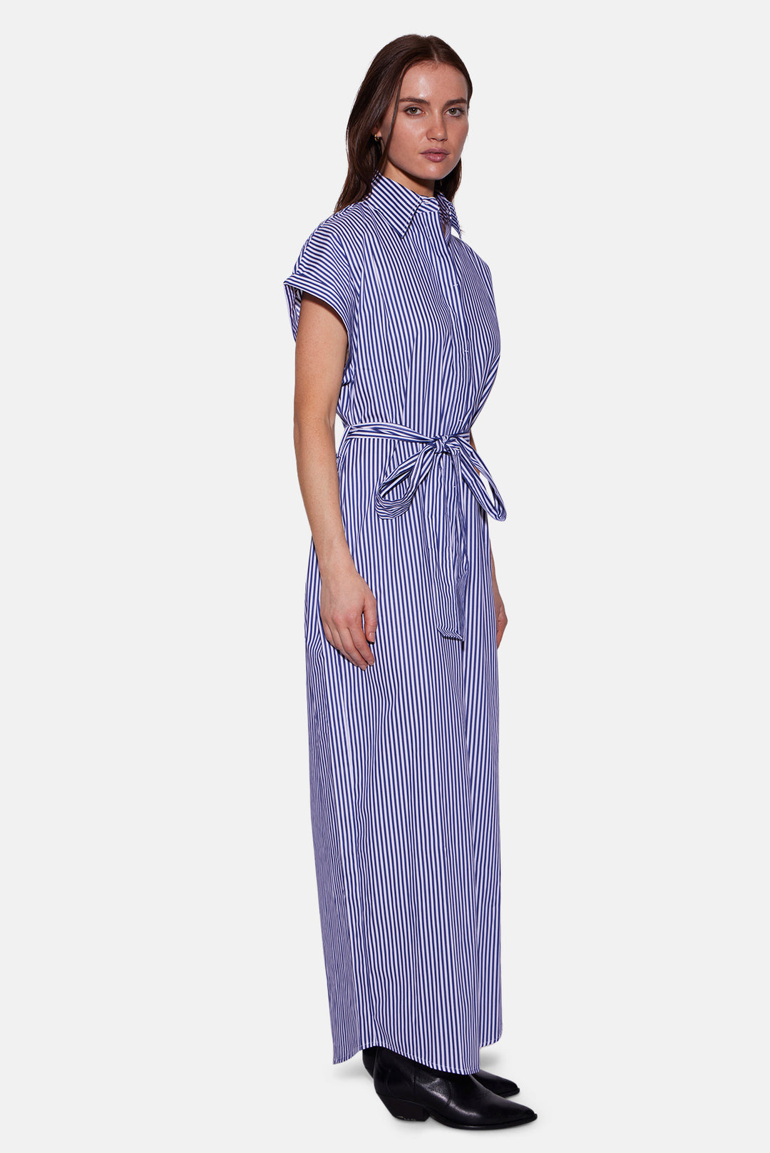 Maidstone Maxi Shirt Dress Navy/White Stripe