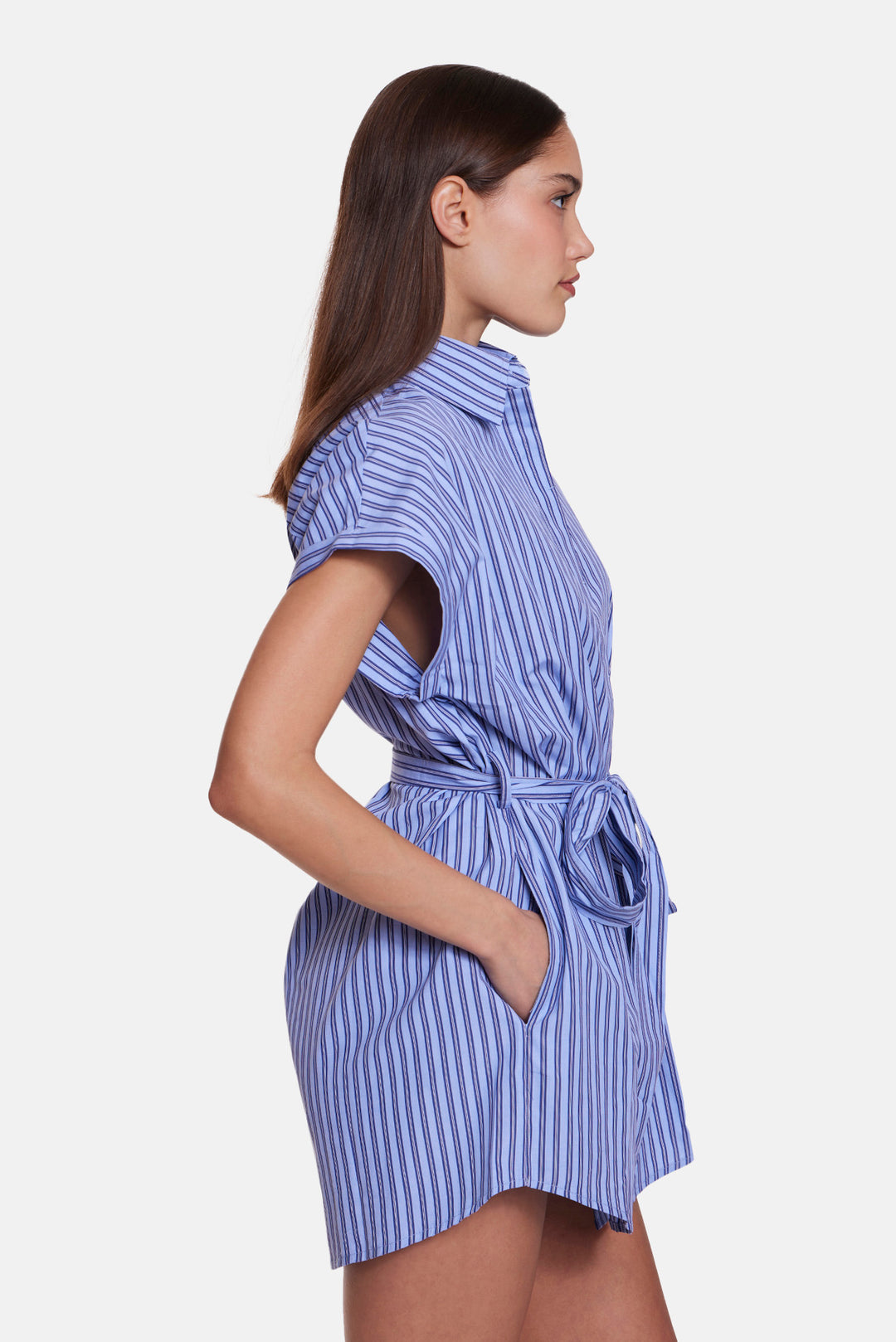 Maidstone Mini Shirt Dress Blue/Navy Stripe