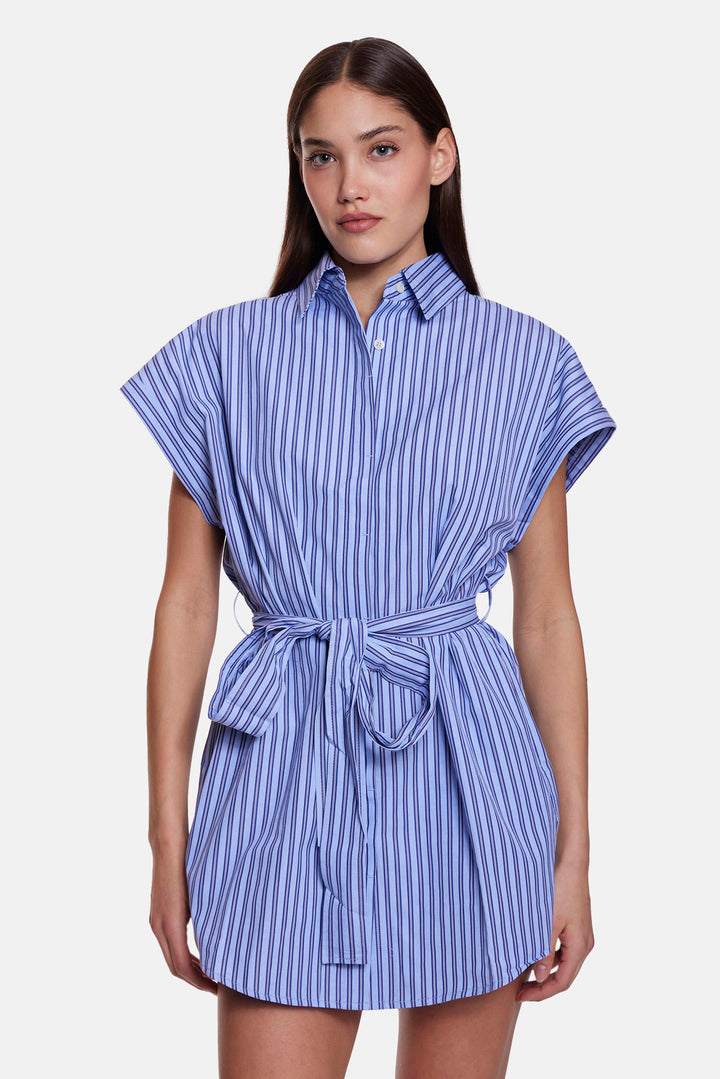 Maidstone Mini Shirt Dress Blue/Navy Stripe