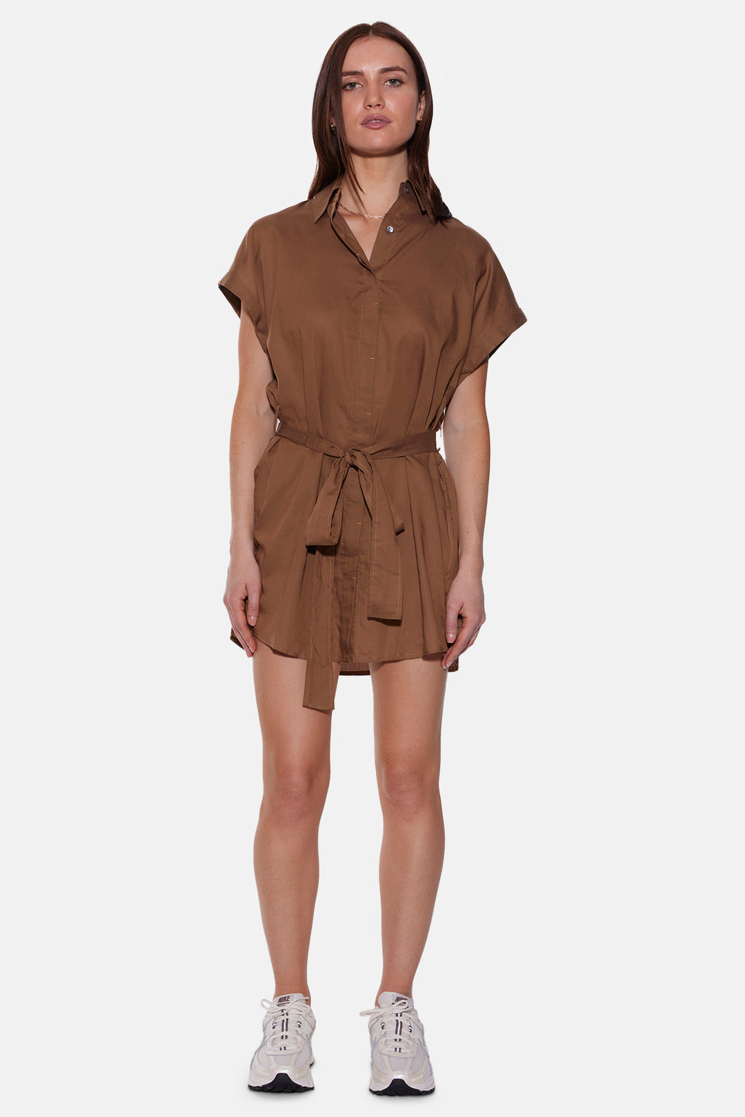 Maidstone Mini Shirt Dress Soft Brown