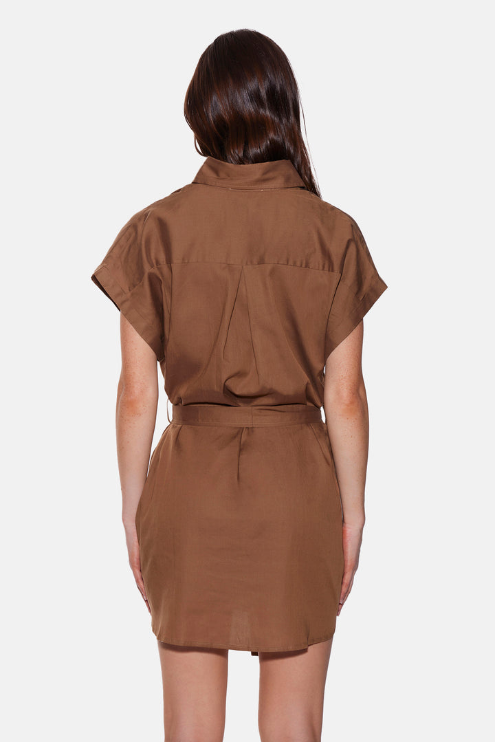 Maidstone Mini Shirt Dress Soft Brown