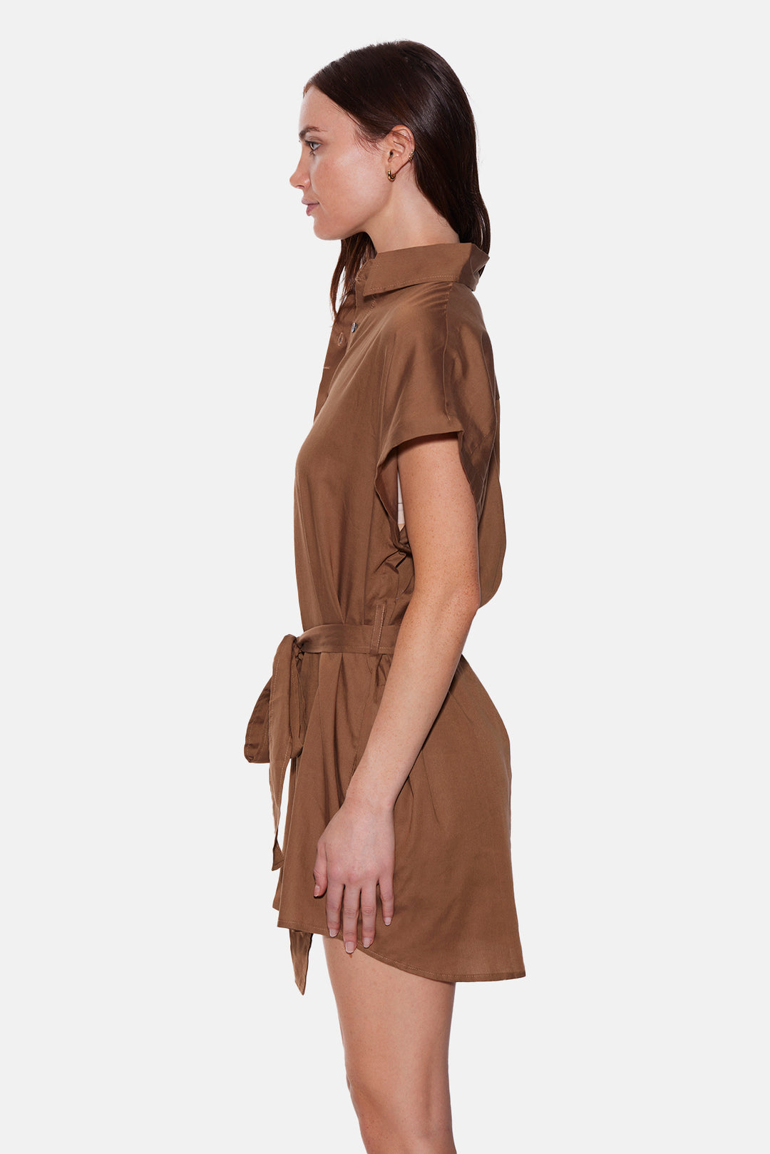 Maidstone Mini Shirt Dress Soft Brown