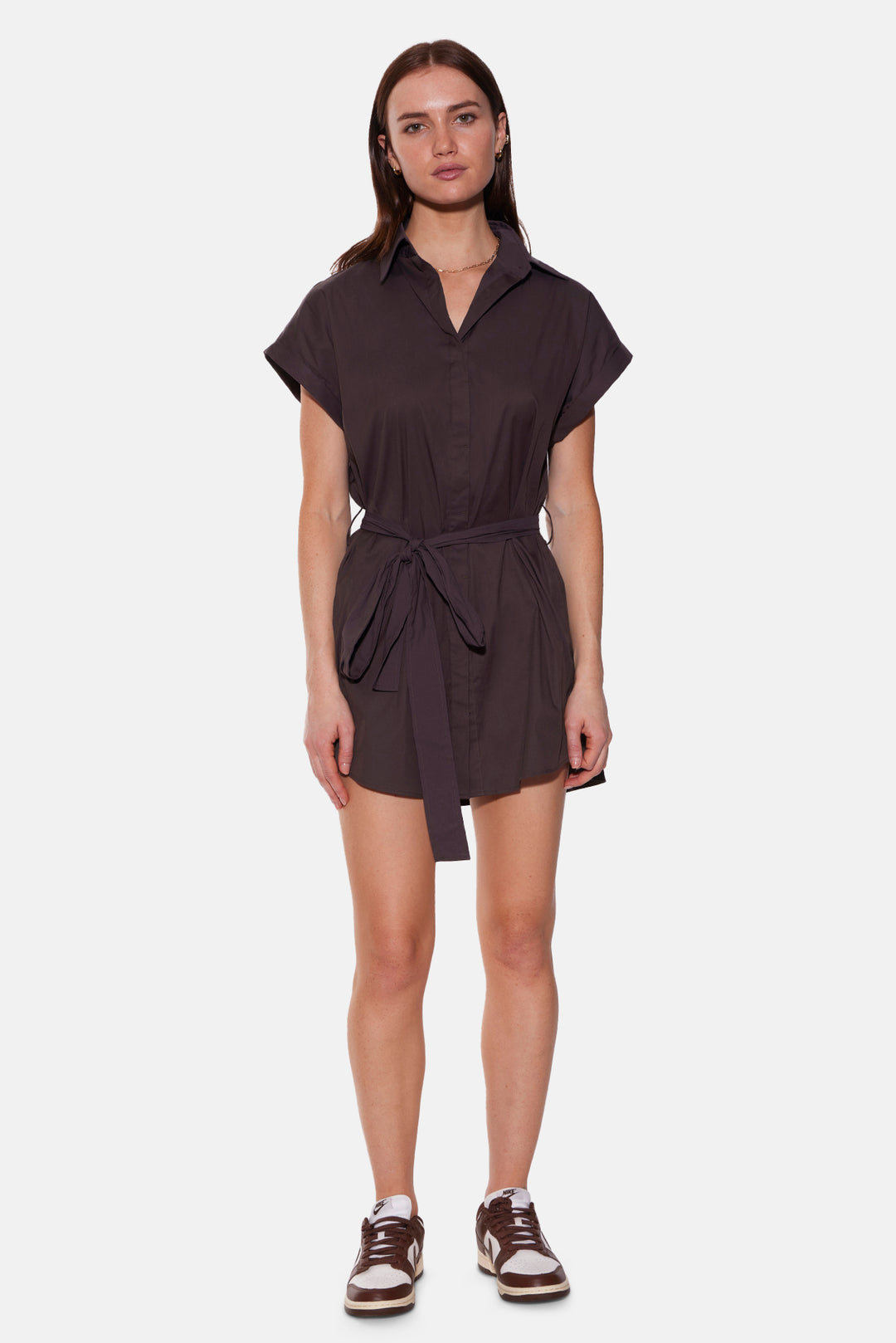 Maidstone Mini Shirt Dress Chocolate