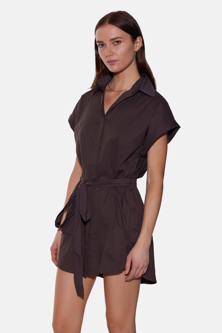 Maidstone Mini Shirt Dress Chocolate
