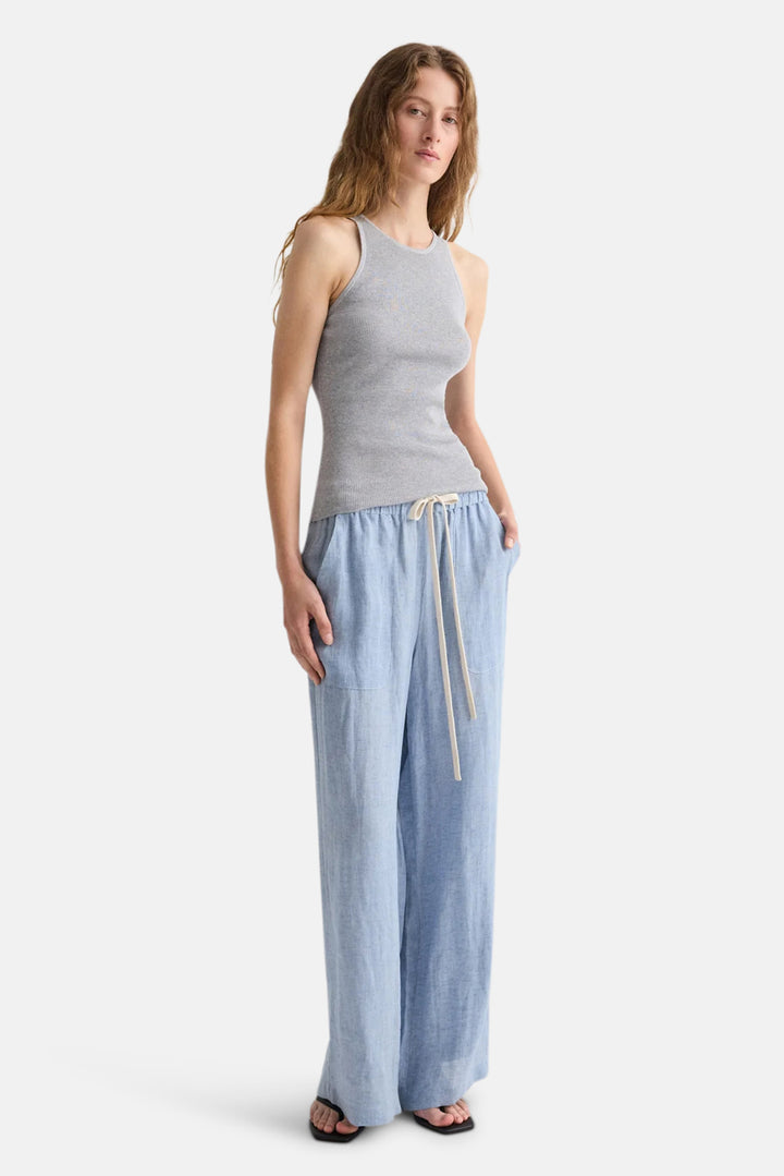 Main St. Pant in Washed Hemp Denim Light Indigo