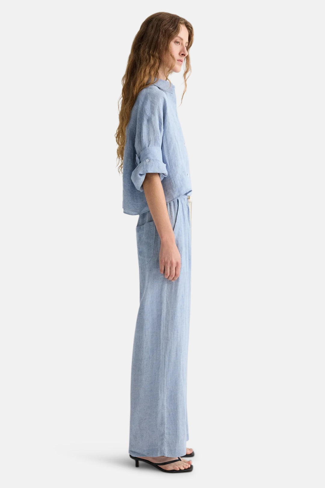 Main St. Pant in Washed Hemp Denim Light Indigo