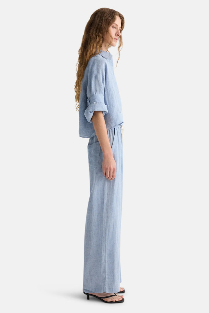 Main St. Pant in Washed Hemp Denim Light Indigo