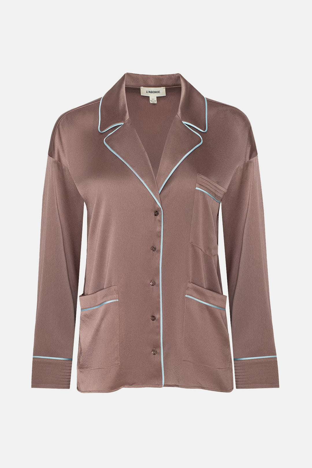 Mara Blouse Mocha Tan/Cool Blue