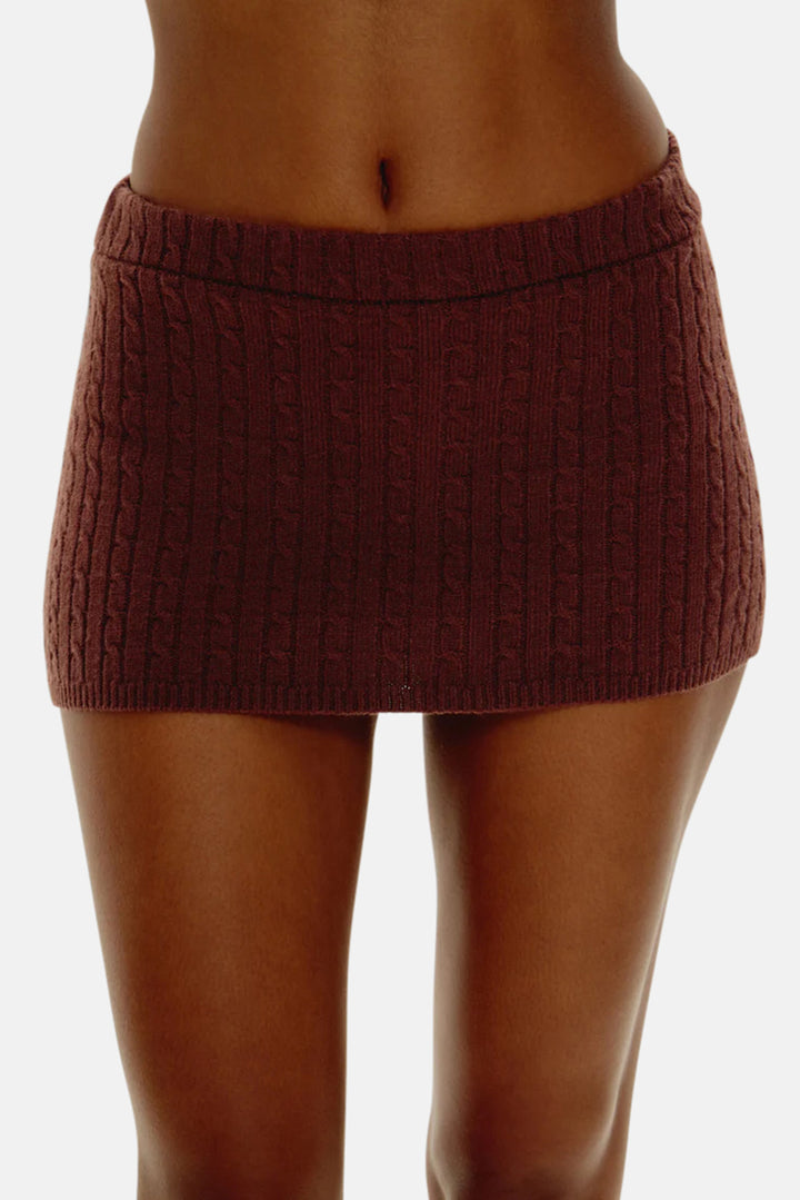 Marialla Cable Knit Skort Brown Sugar