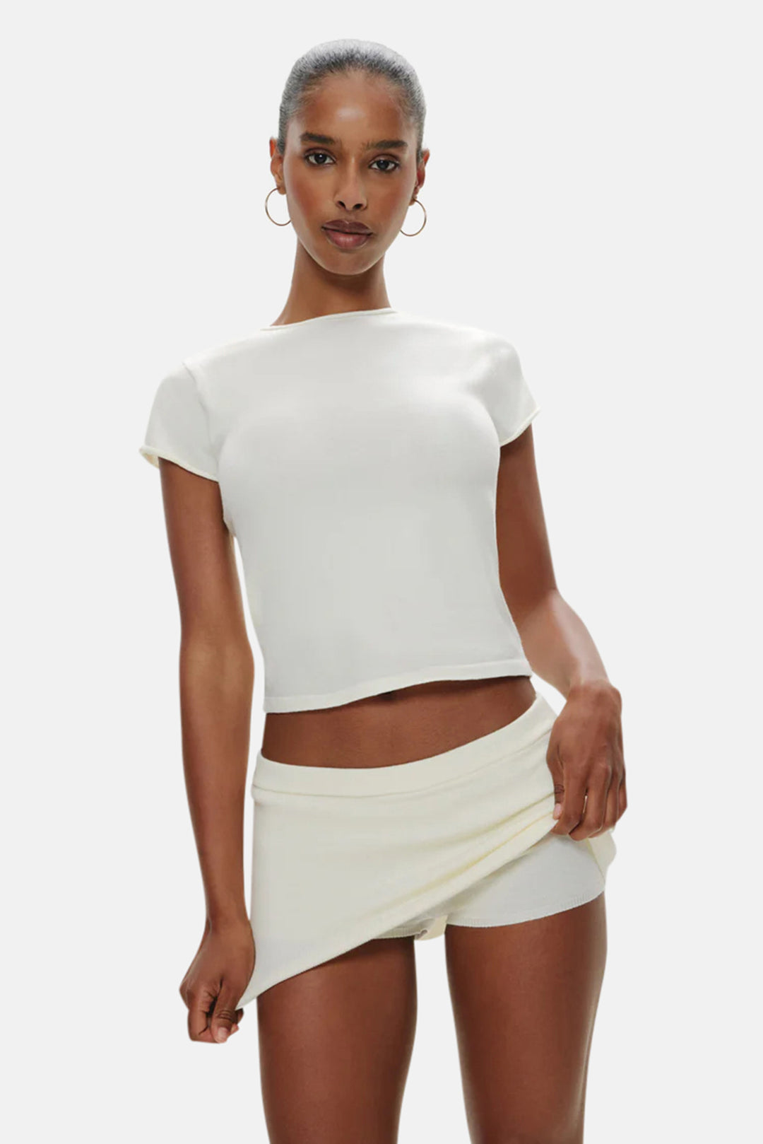 Marialla Knit Mini Skort Soft Vanilla