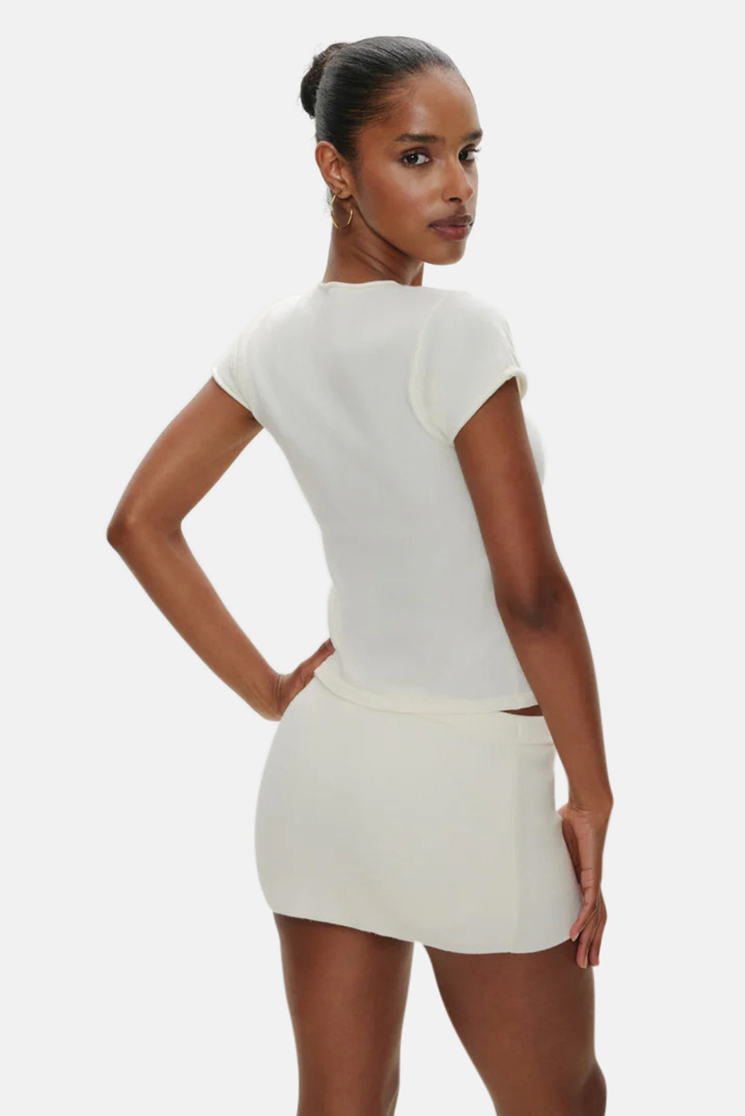 Marialla Knit Mini Skort Soft Vanilla