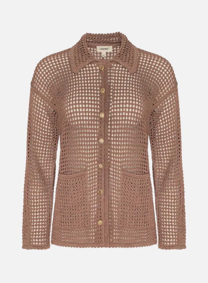 Mariana Pointelle Knit Shirt Hazelnut