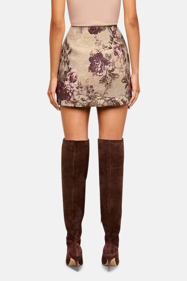 Marseille Mini Skirt Multi Leopard Tapestry Print