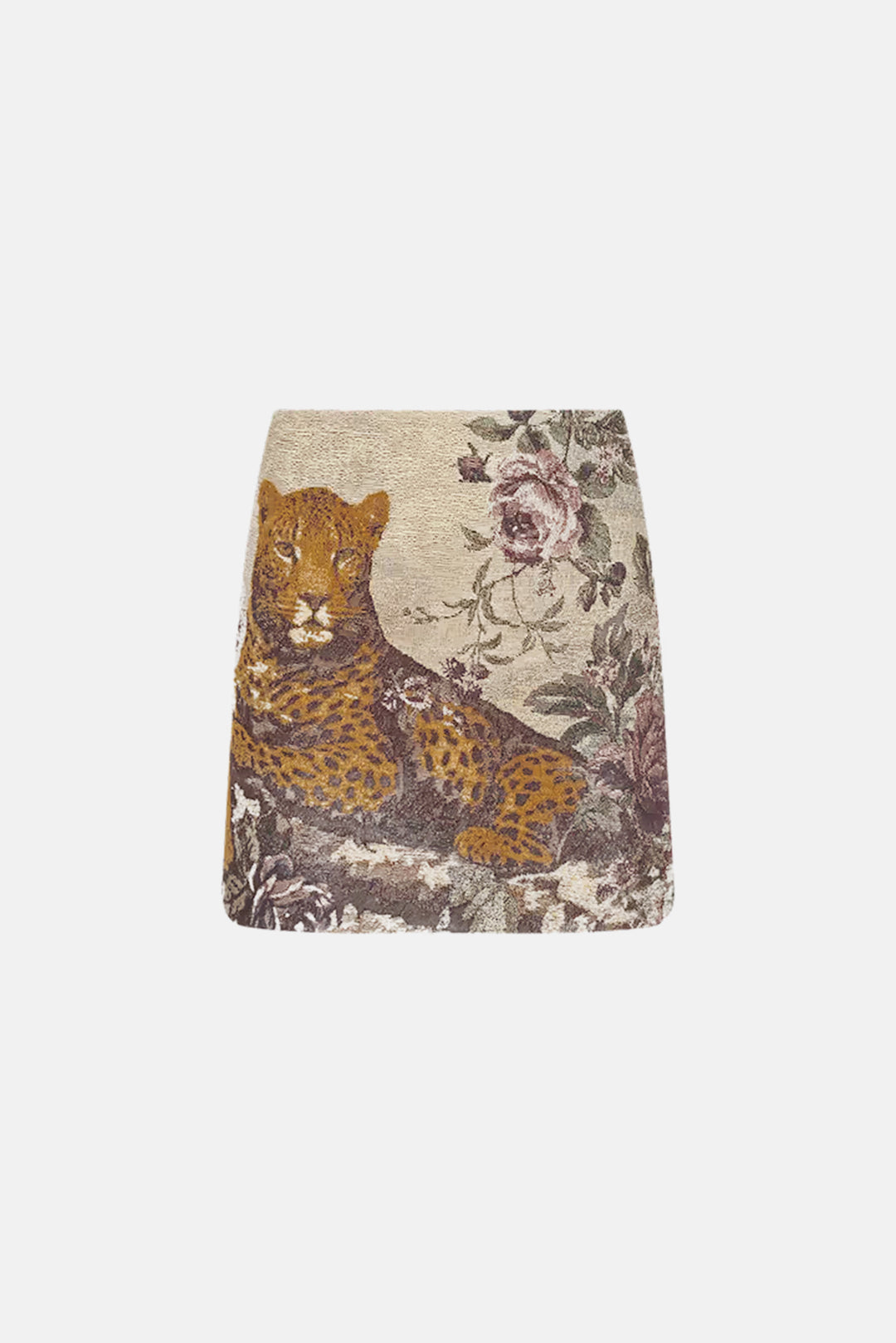 Marseille Mini Skirt Multi Leopard Tapestry Print