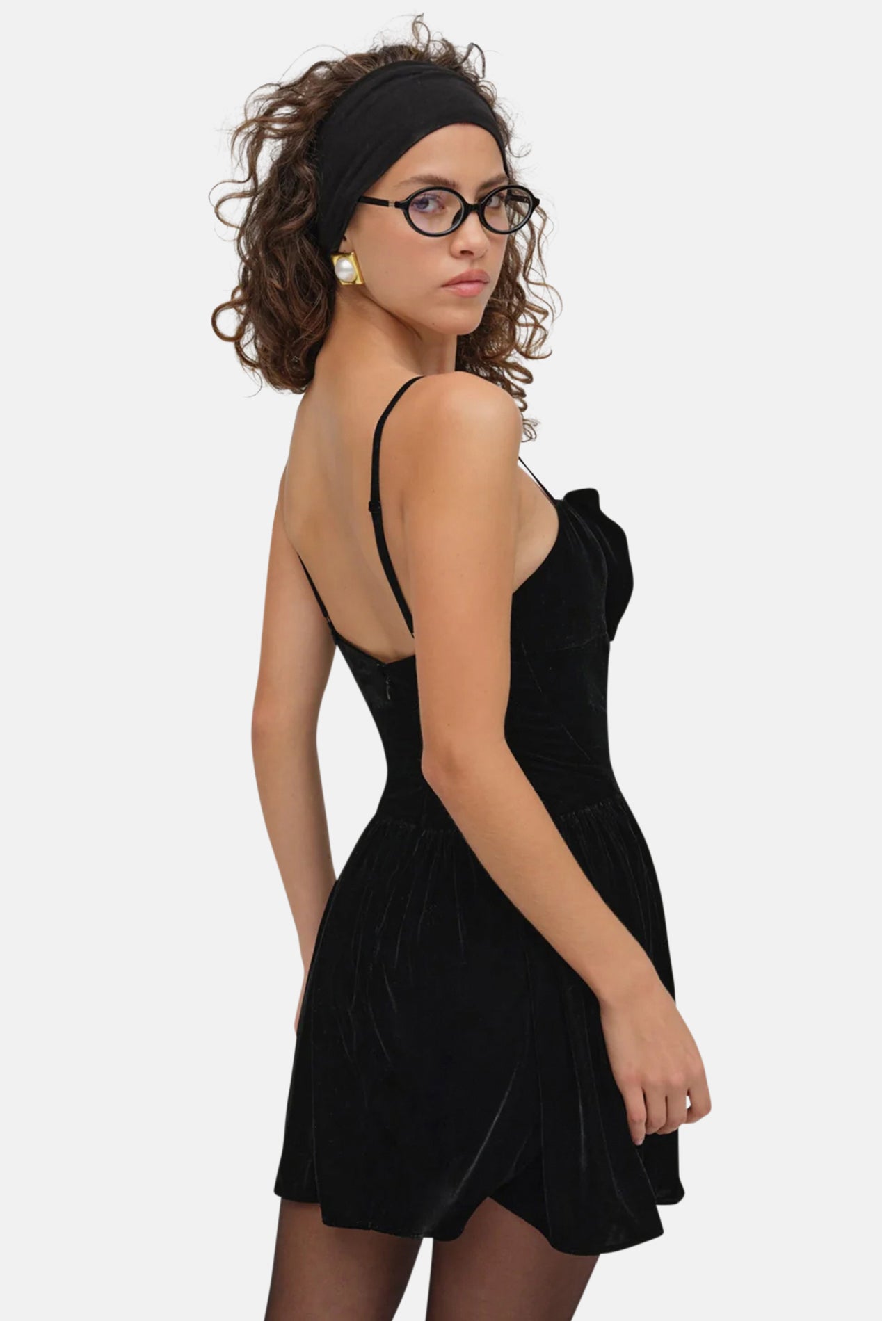 For Love & Lemons Martini Velvet Mini Dress Black – blueandcream