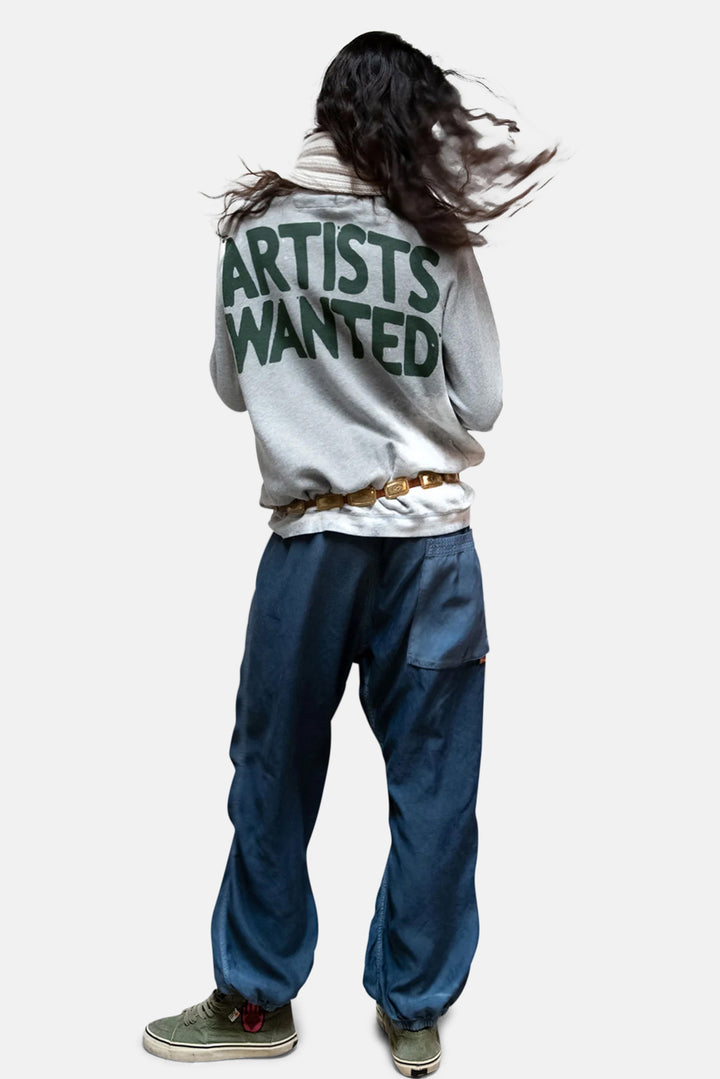 Matte/Satin Loose Drawcord Biggy Pant - Moonshrooms Powder