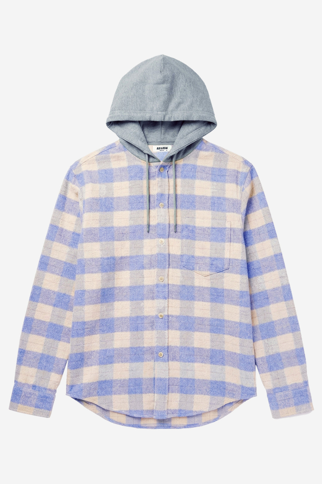 Dylan Brushed Flannel Butter/Blue Plaid w/Grey Hood