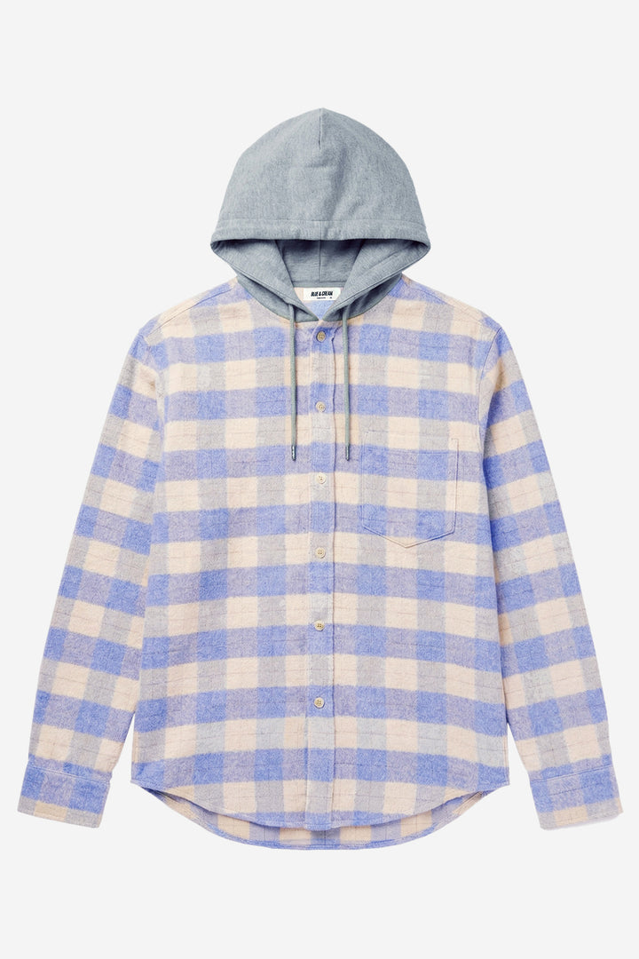 Dylan Brushed Flannel Butter/Blue Plaid w/Grey Hood