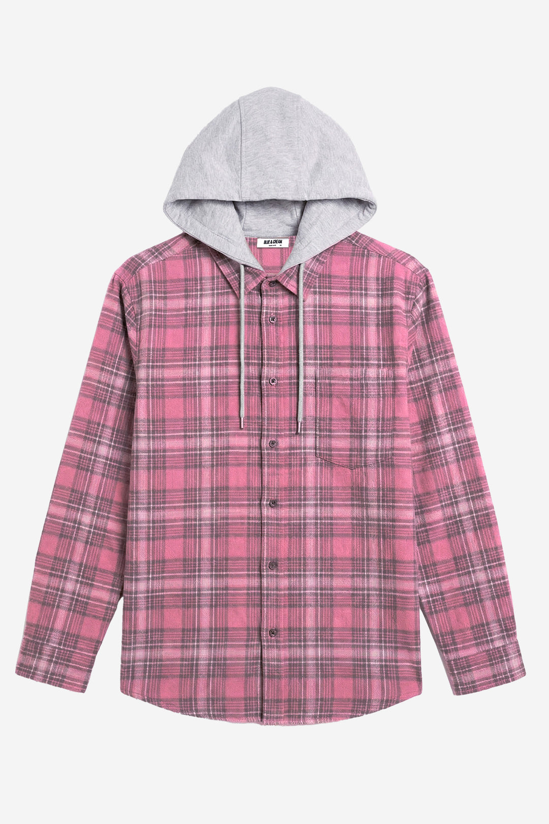 Dylan Flannel Pink Plaid w/Grey Hood