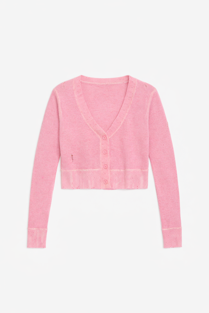 Mia Shrunken Cardigan Pink